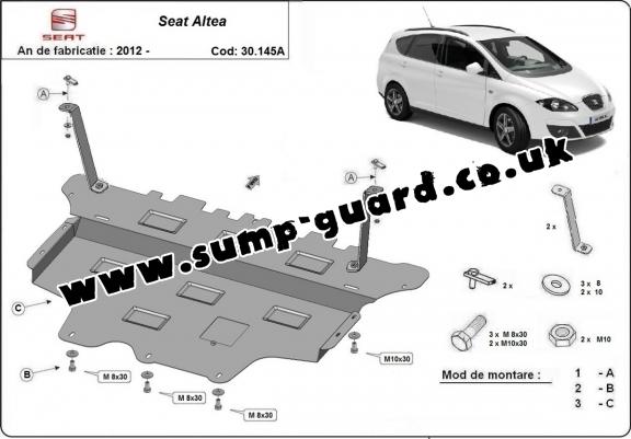 Steel sump guard for Seat Altea - automatic gearbox