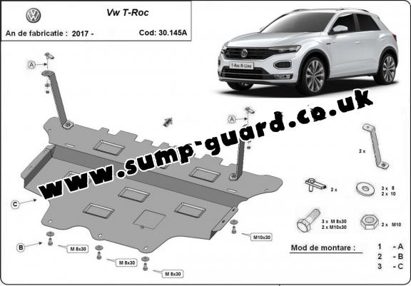 Steel sump guard for Volkswagen T-Roc - automatic gearbox