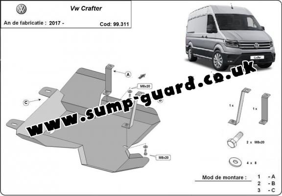 Steel AdBlue tank guard for Volkswagen Crafter