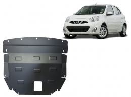 Steel sump guard for Nissan Micra