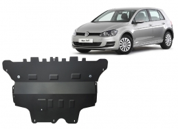 Steel sump guard for the protection of the engine and the gearbox for VW Golf 7 - manual gearbox
