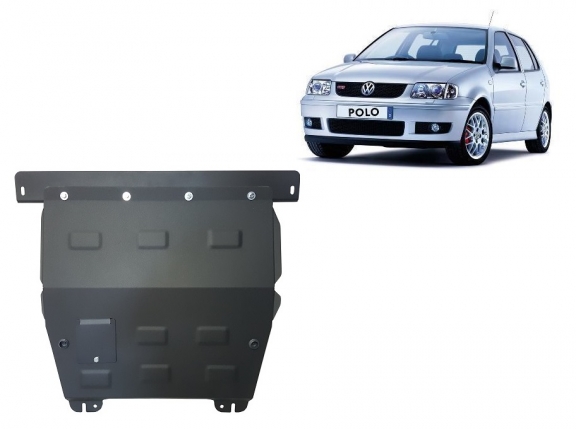 Steel sump guard for the protection of the engine and the gearbox for VW Polo 6n2