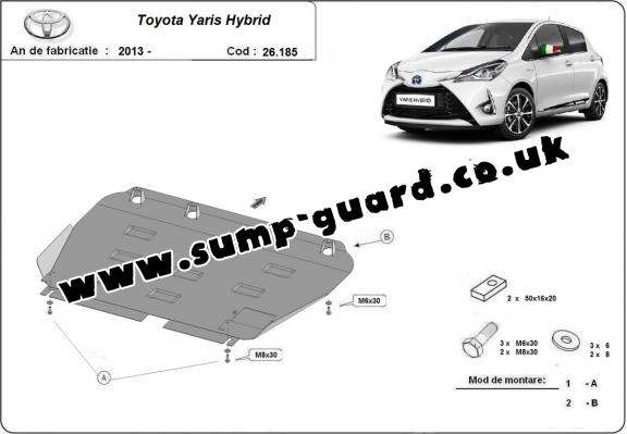 Steel sump guard for Toyota Yaris XP150