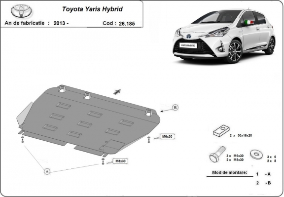 Steel sump guard for Toyota Yaris XP150