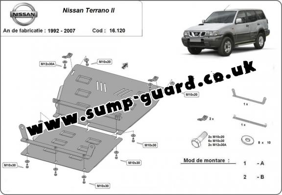 Steel sump guard for Nissan Terrano II 