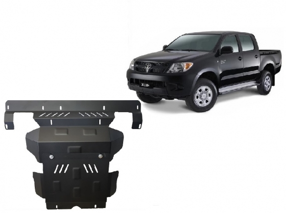 Steel sump guard for the protection of the engine and the radiator for Toyota Hilux