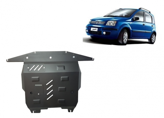 Steel sump guard for Fiat Panda