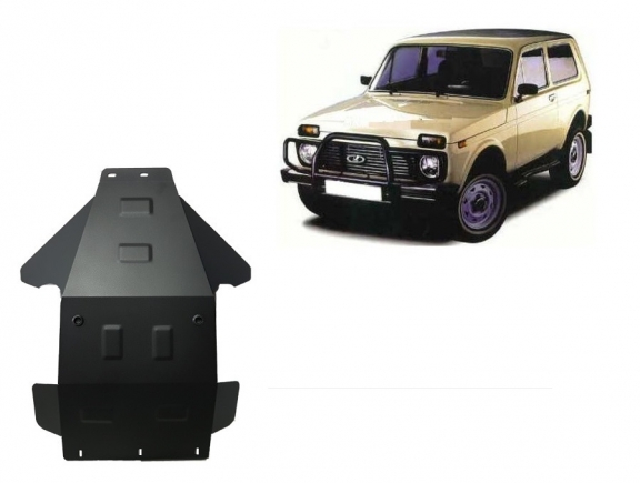 Steel sump guard for Lada Niva