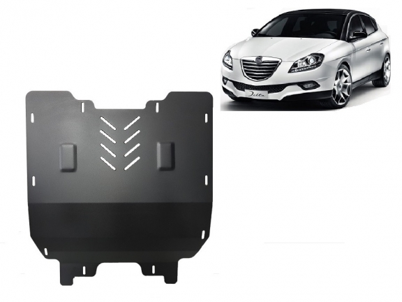 Steel sump guard for the protection of the engine and the gearbox for Lancia Delta 3