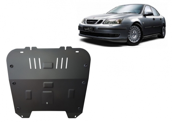 Steel sump guard for the protection of the engine and the gearbox for Saab 9-3