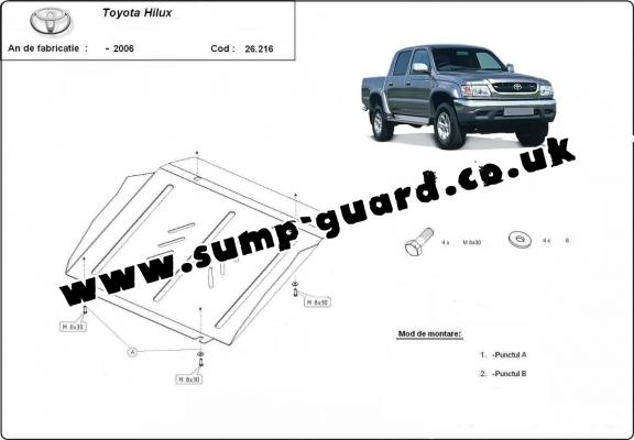 Steel sump guard for Toyota Hilux