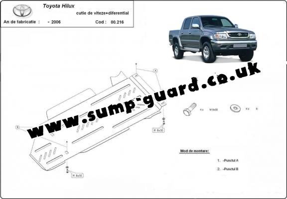 Steel gearbox and differential guard for Toyota Hilux