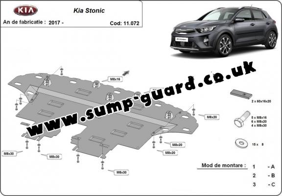 Steel sump guard for Kia Stonic