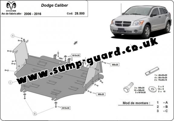 Steel sump guard for Dodge Caliber