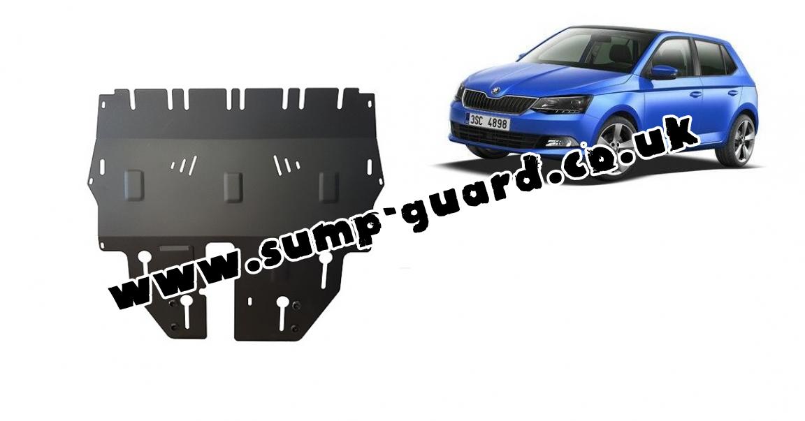 Steel sump guard for Skoda Fabia 3