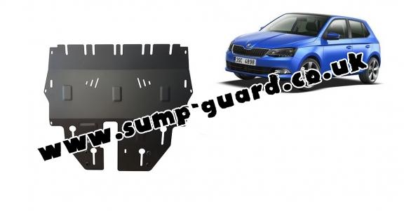 Steel sump guard for Skoda Fabia 3