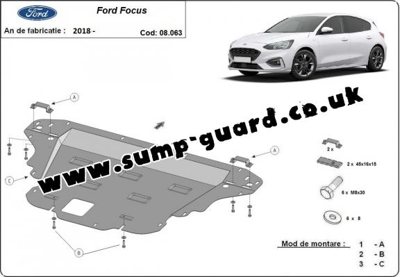 Steel sump guard for Ford Focus 4