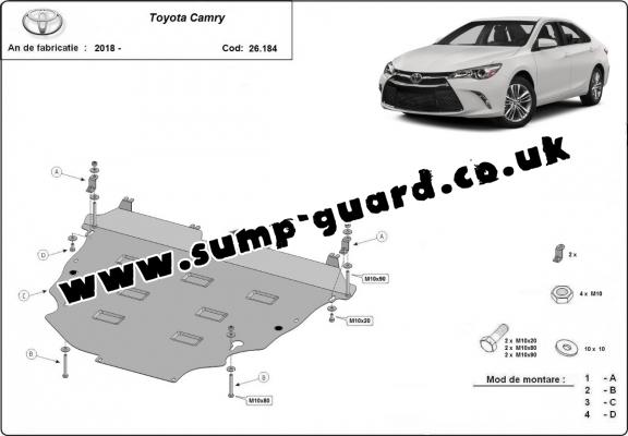 Steel sump guard for Toyota Camry