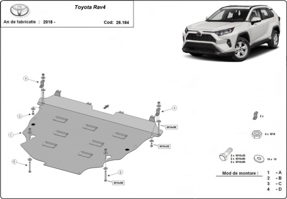Steel sump guard for Toyota Rav4