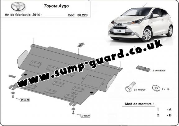 Steel sump guard for Toyota Aygo AB40