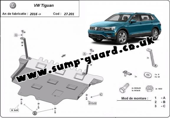 Steel sump guard for Vw Tiguan