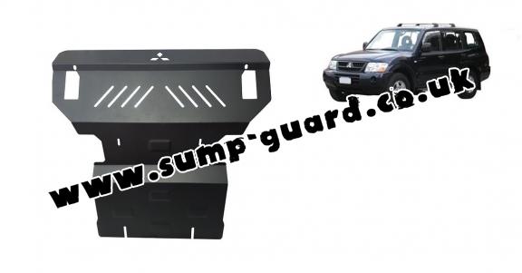 Steel sump guard for the protection of the engine and the radiator for Mitsubishi Shogun 3 (V60, V70)
