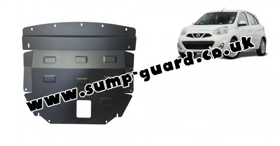 Steel sump guard for Nissan Micra