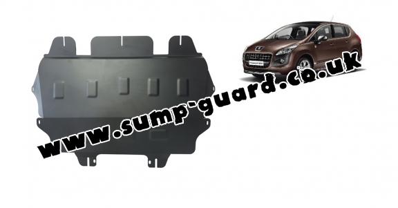 Steel sump guard for the protection of the engine and the gearbox for Peugeot 3008