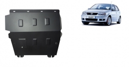 Steel sump guard for the protection of the engine and the gearbox for VW Polo 6n2