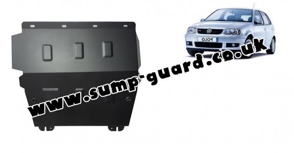 Steel sump guard for the protection of the engine and the gearbox for VW Polo 6n2