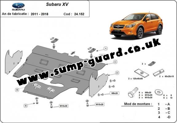 Steel sump guard for Subaru XV