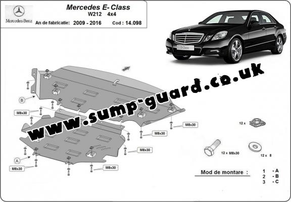 Steel sump guard for Mercedes E-Classe W212 - 4x4
