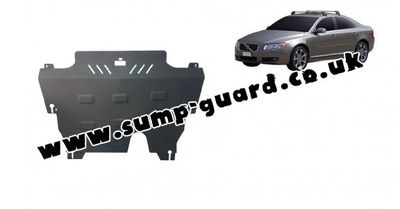 Steel sump guard for the protection of the engine and the gearbox for Volvo S80