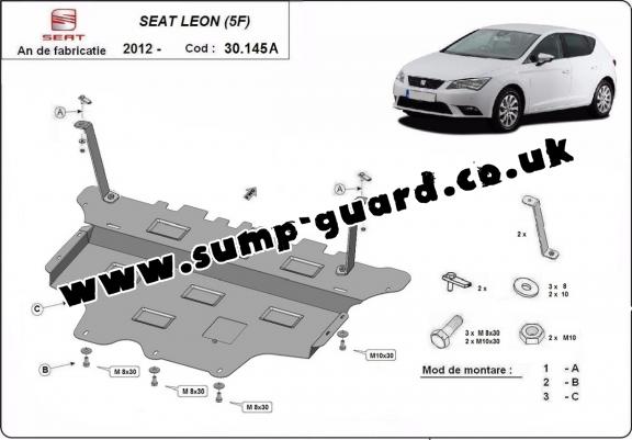 Steel sump guard for Seat Leon - Automatic gearbox