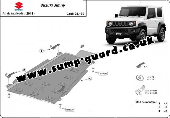 Steel transfer case guard for Suzuki Jimny