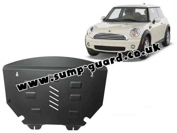 Steel sump guard for the protection of the engine and the gearbox for Mini Cooper R56