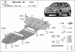 Steel sump guard for Mercedes ML W164