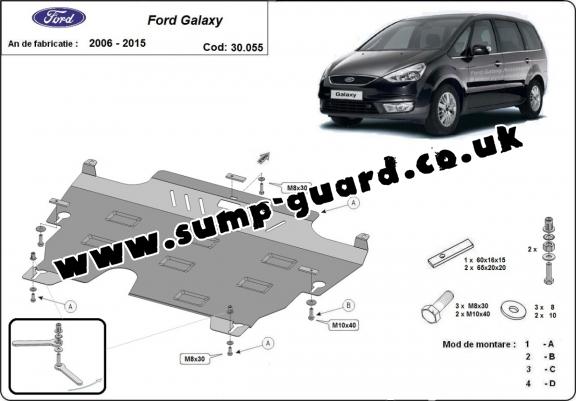 Steel sump guard for Ford Galaxy 2