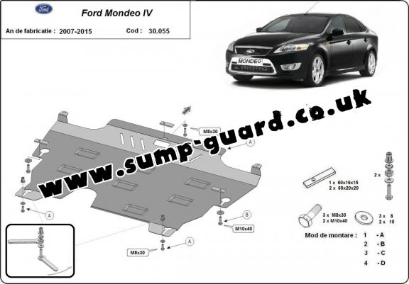 Steel sump guard for Ford Mondeo 4