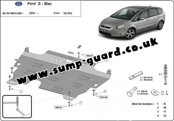 Steel sump guard for Ford S - Max