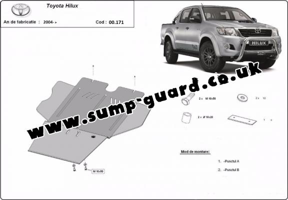 Steel gearbox and particle filter guard for Toyota Hilux 