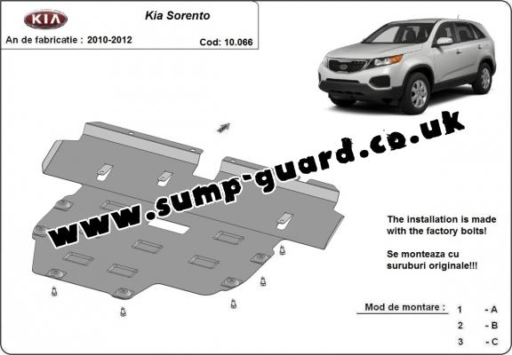 Steel sump guard for Kia Sorento