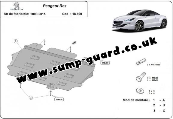 Steel sump guard for Peugeot Rcz