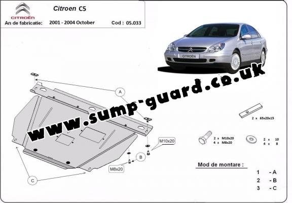 Steel sump guard for Citroen C5