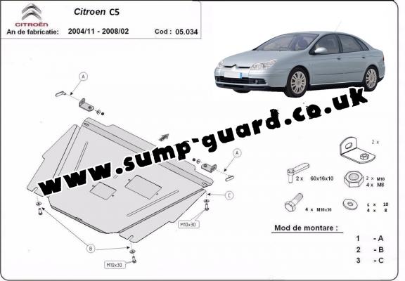 Steel sump guard for Citroen C5