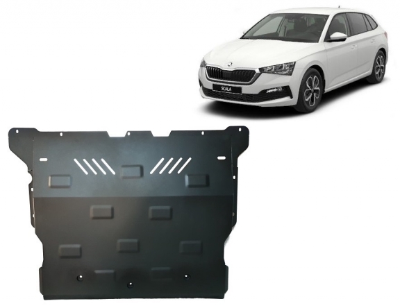 Steel sump guard for Skoda Scala