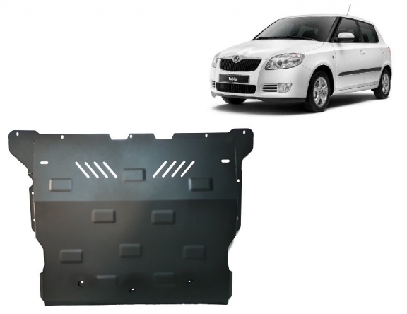 Steel sump guard for Skoda Fabia