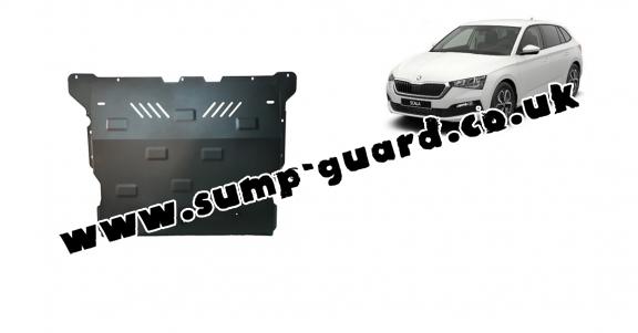 Steel sump guard for Skoda Scala