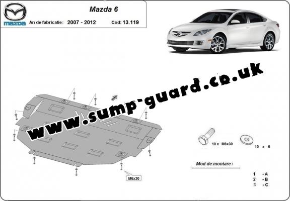 Steel sump guard for Mazda 6