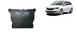 Steel sump guard for Skoda Fabia